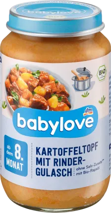 babylove Menu potatoes with beef goulash from the 8th month, 220 g