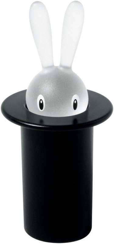 A Di Alessi Magic Bunny Toothpick Holder in Thermoplastic Resin, Black