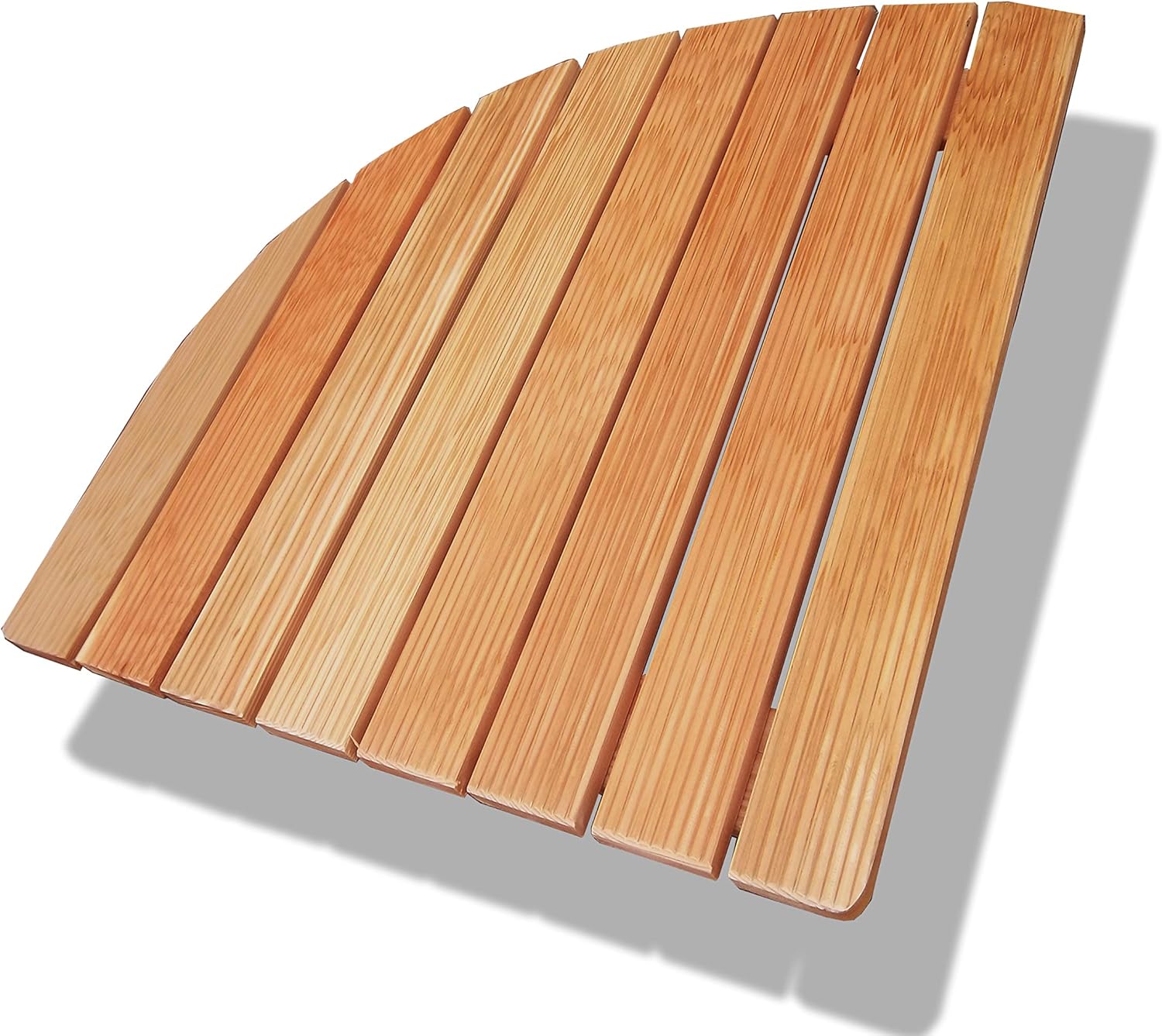 CASTELMERLINO Corner Shower Shelf Larch with Screw-On Slats, Side 63 cm, for Corner Plates, Side 80 cm