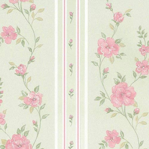 galerie-24 md29441 – Impressions of silk floral cream, green, pink, white gallery matc