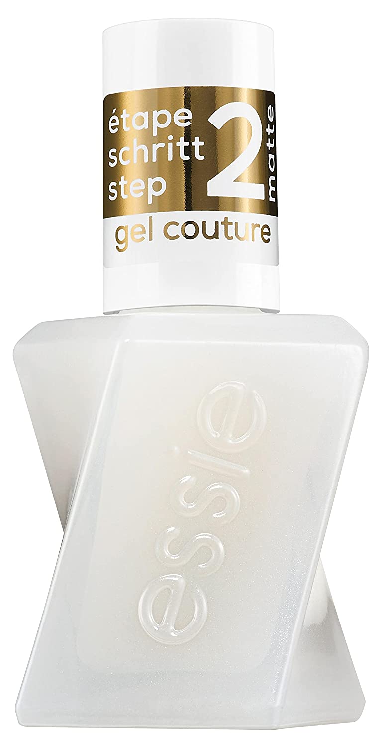 essie Nail Polish Gel Couture - Matte Top Coat, Protection and Gel Finish without UV/LED Light, Transparent, 13.5 ml, with Matte Finish, ‎no. coat