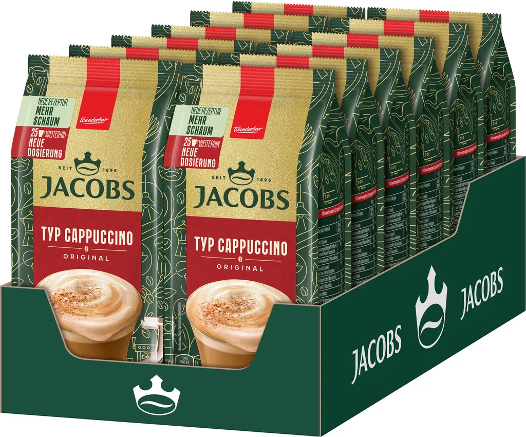 JACOBS Instant Coffee TYPE CAPPUCCINO 12 x 290 g bags instant coffee