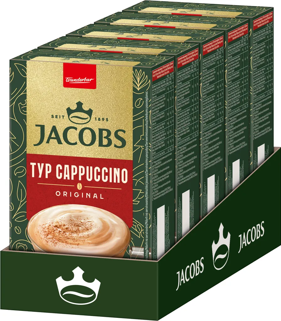 JACOBS Instant Coffee Type Cappuccino 5 x 8 Sticks - 40 Drinks Instant Coffee Instant