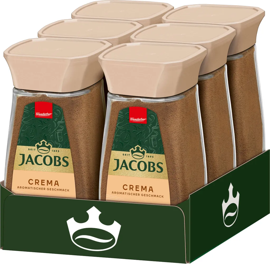 JACOBS instant coffee crema 6 x 200 g jars instant coffee