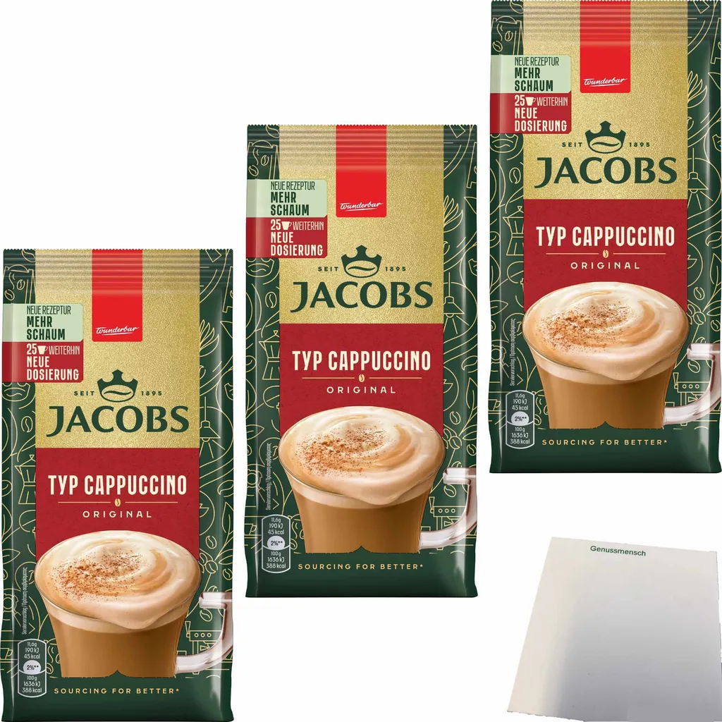 Jacobs Type Cappuccino Original Pack of 3 (3x290g pack) + usy block