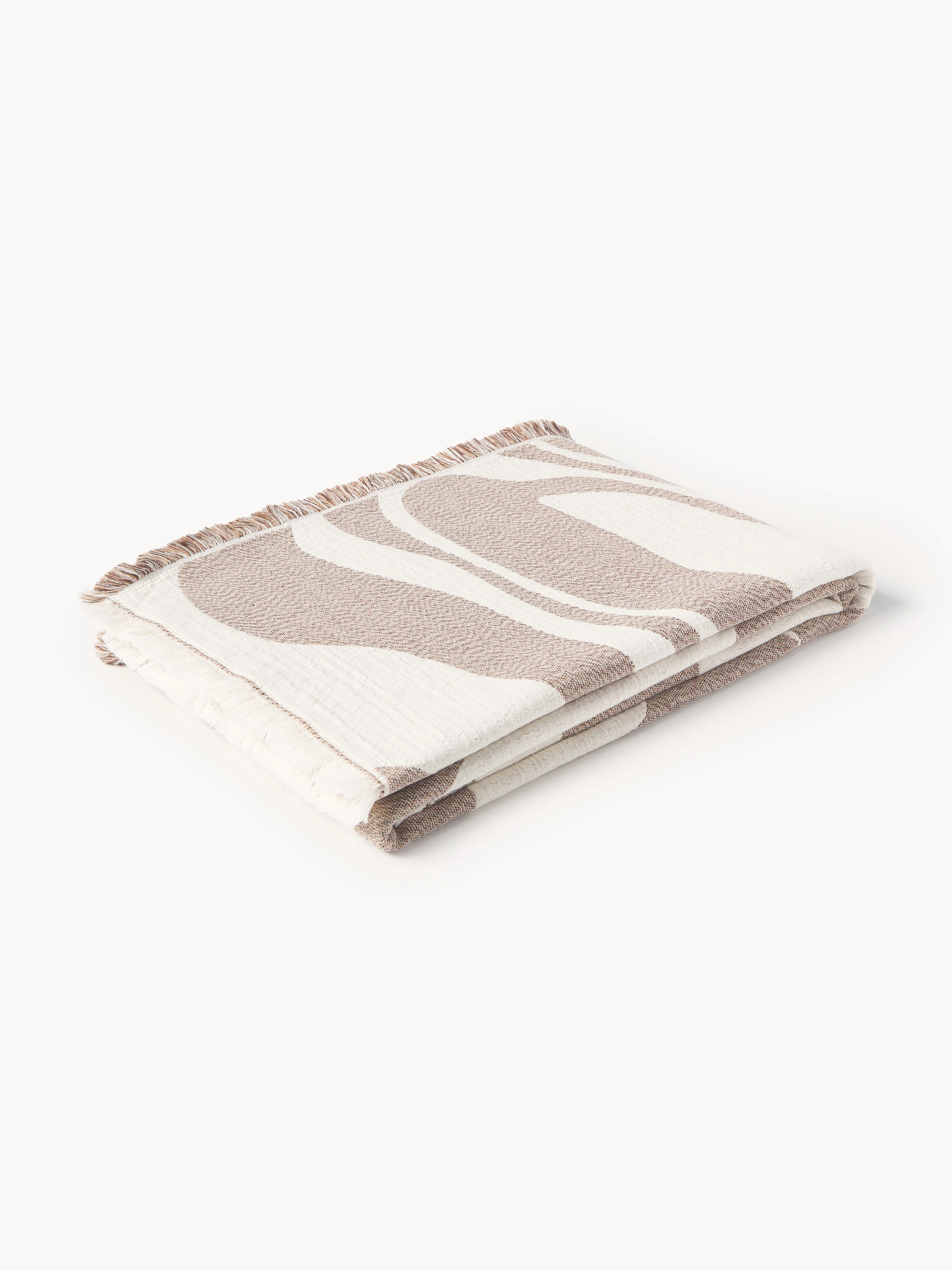Westwing Collection Jacquard bedspread Rui with fringes