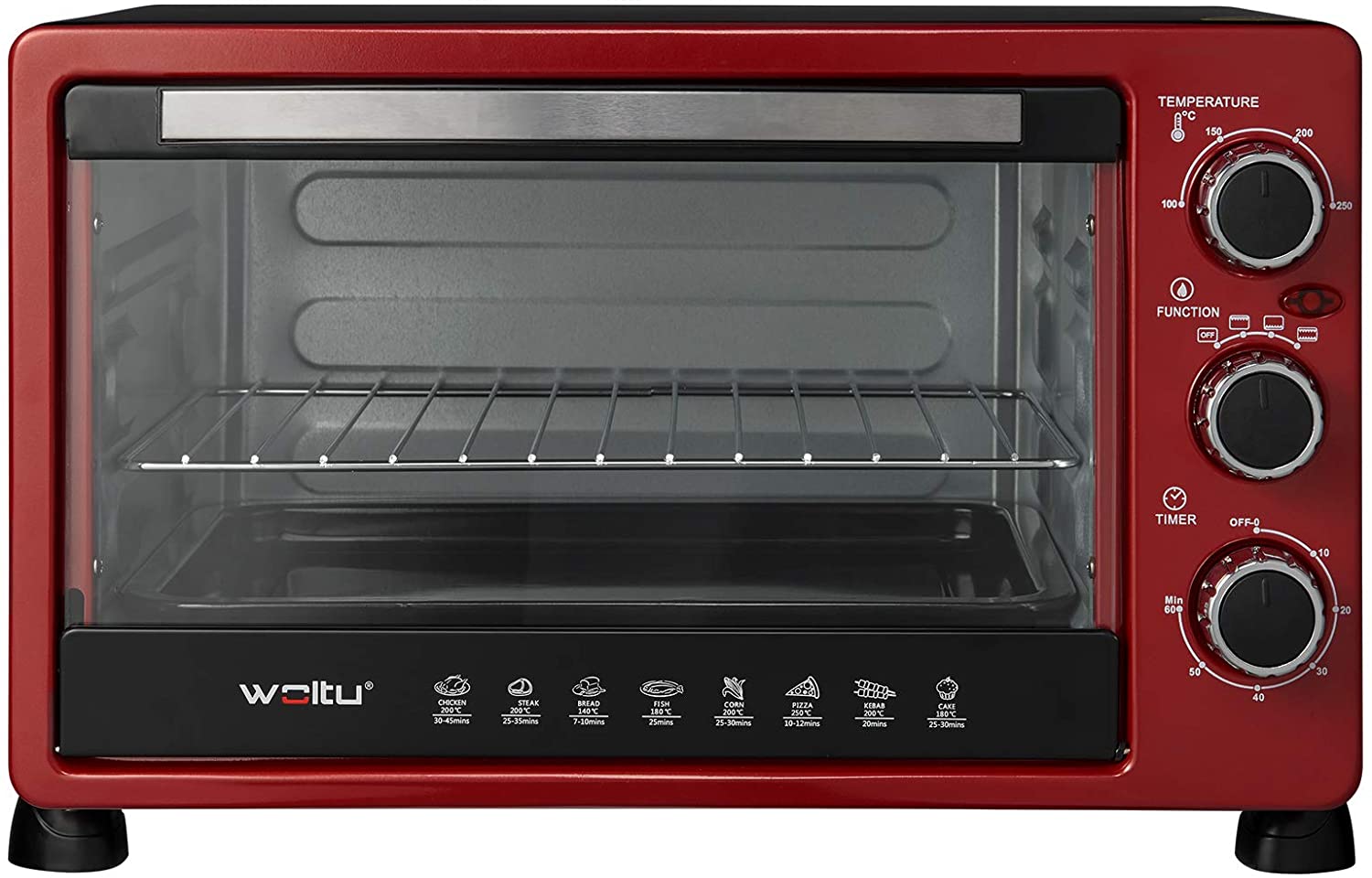 WOLTU BF11rsz Mini Oven 25 Litres, 1500 Watt Toaster Oven, Pizza Oven, Crum