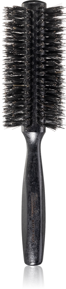 Janeke Black Line Tumbled Wood Hairbrush Ø 55mm Round hairbrush with nylon and boar bristles