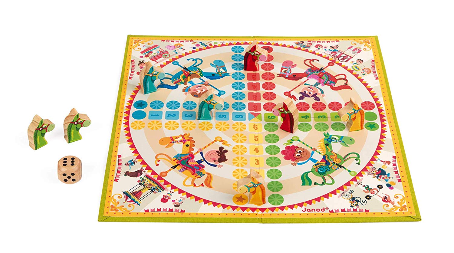 Janod J02744 Rausel Ludo Game Carrousel