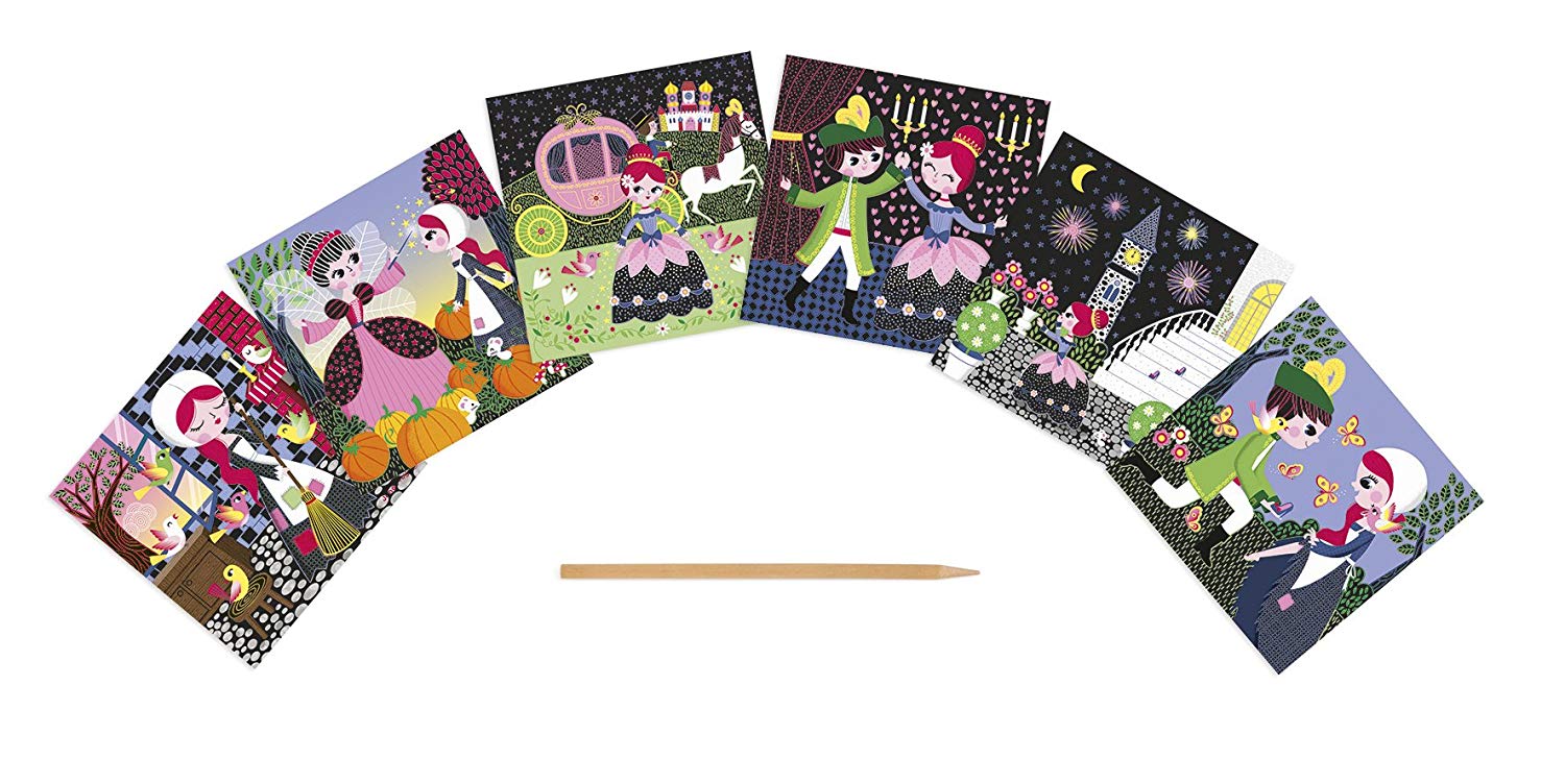 Janod J07770 Creative Scratch Card Making Kit Cinderella