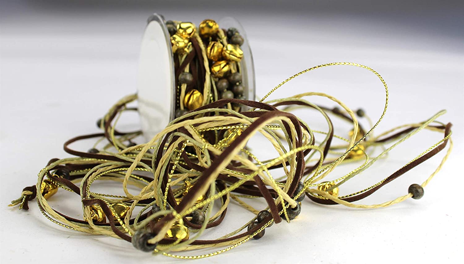 DARO DEKO Daro Decorative Bells Decorative Ribbon 3 Metres 4 Assorted Colours (Gold, 