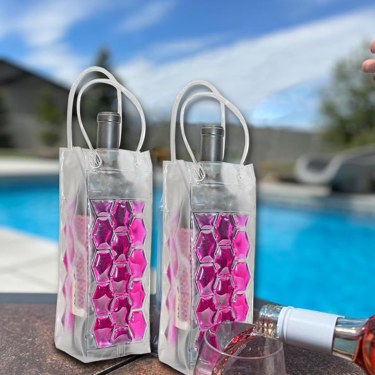 Couleurs Wine Cooler Sleeve with Protection,Instant Cooling and Keep Your Drink Cold,Keep Cool and Chill Champagne Wine,Wine Bottle Cooler Cooler for Red, White Champagne or Sparkling Wine (Purple)