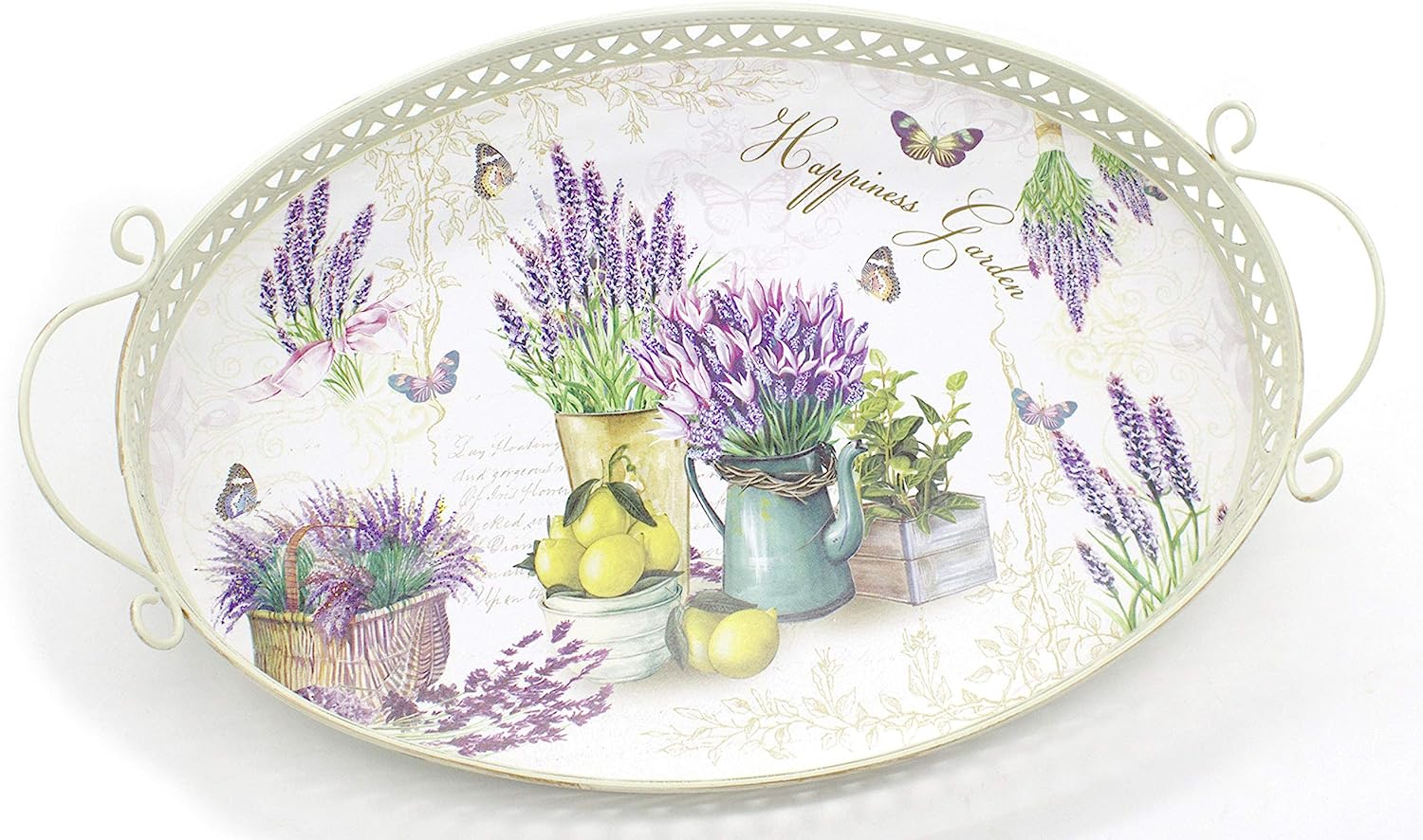 DARO DEKO Metal Tray 42 cm x 28 cm Lavender Pack of 1