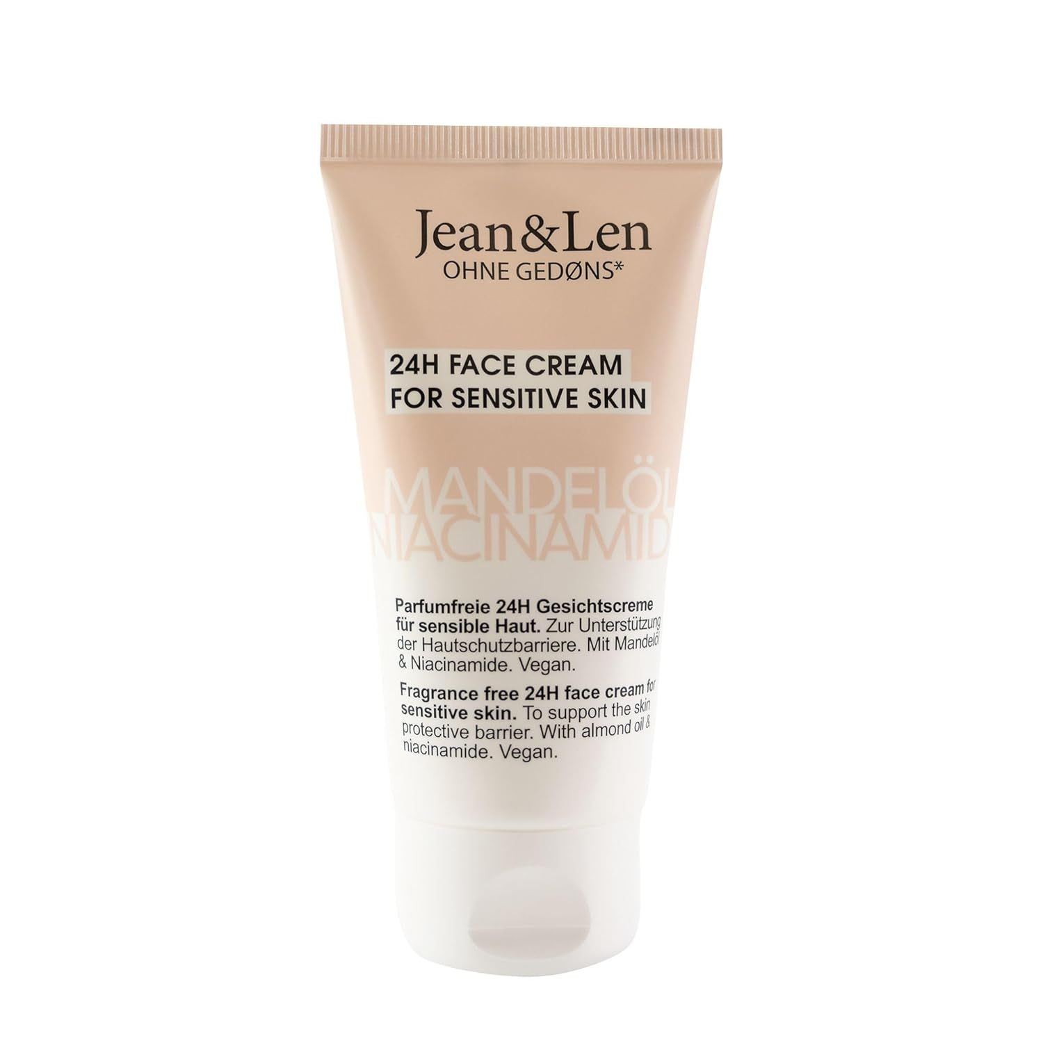 Jean & Len Parfumfreie Gesichtscreme Mandelöl & Niacinamide 50 ml