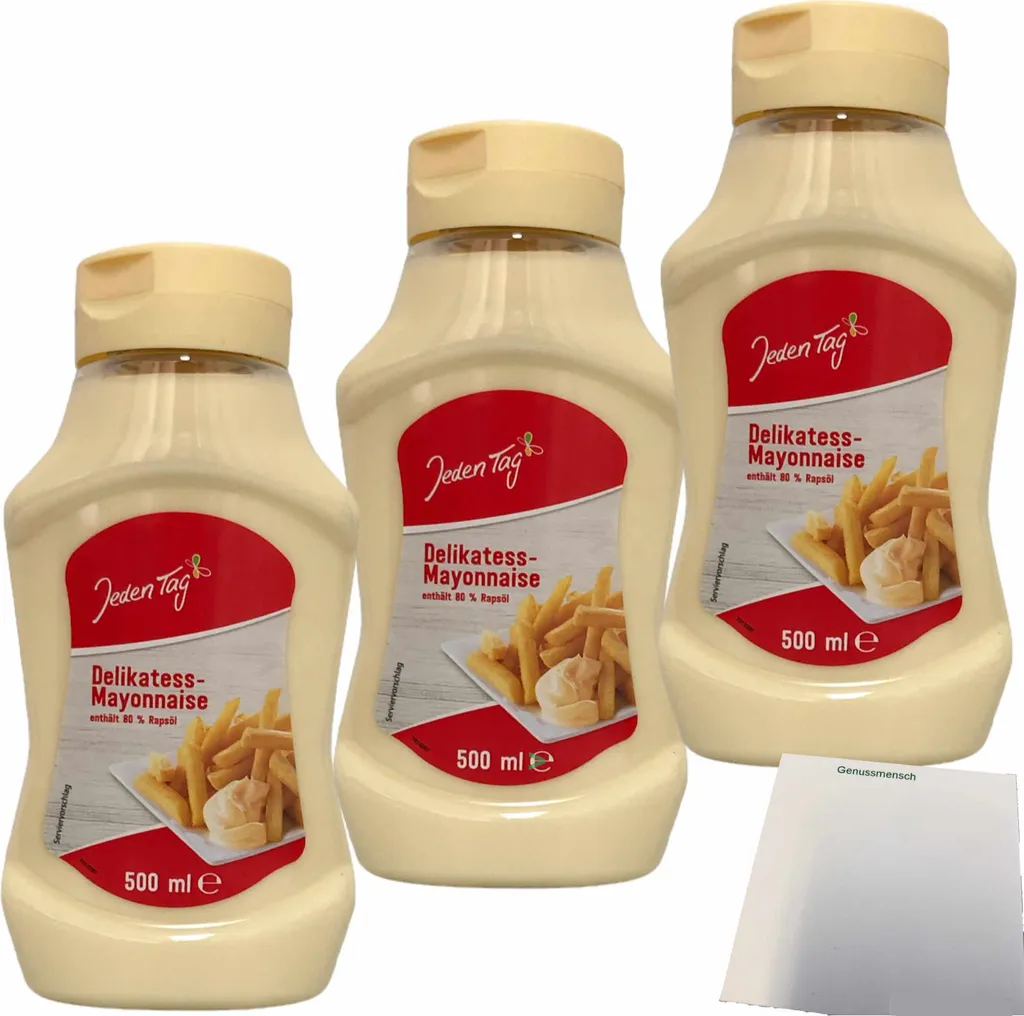 Every Day Delikatess Mayonnaise 80% 3-pack (3x500 ml bottle) + usy Block