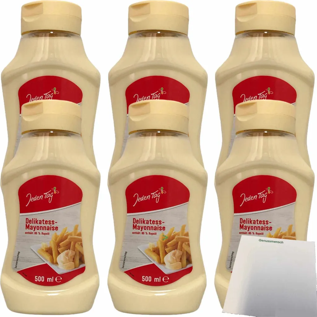 Every Day Delikatess Mayonnaise 80% 6-pack (6x500 ml bottle) + usy Block