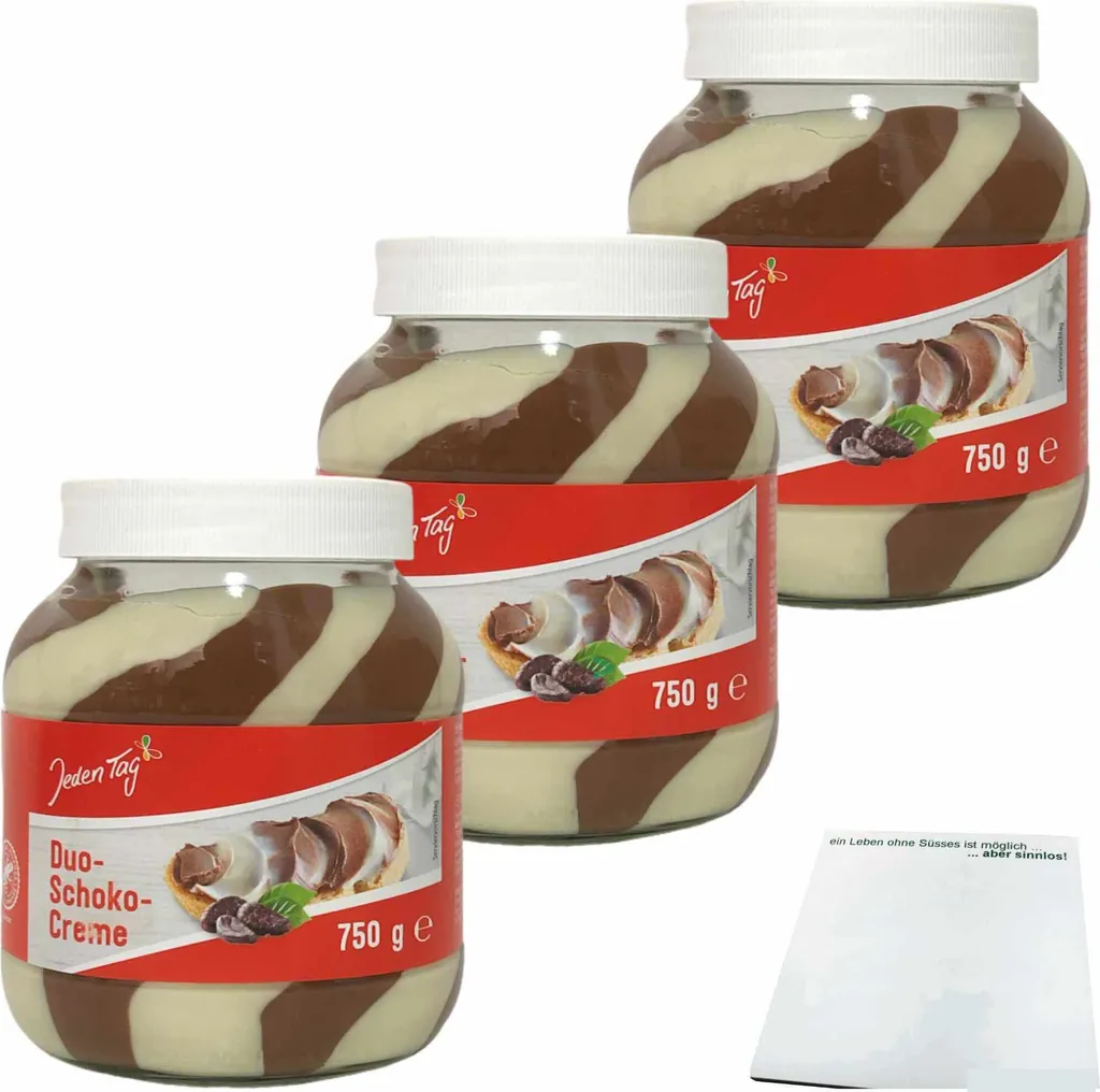 Every Day Duo Chocolate Cream Sweet Spread 3-pack (3x750g jar) + usy Block