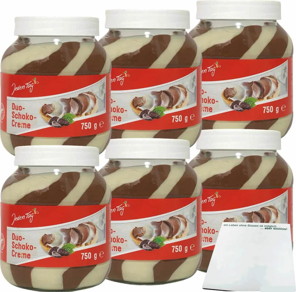 Every Day Duo Chocolate Cream Sweet Spread 6-pack (6x750g jar) + usy Block