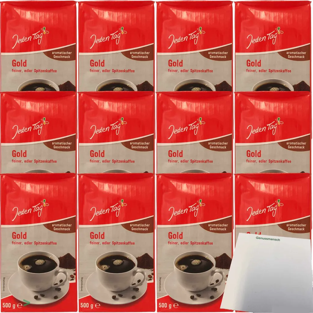 Every day coffee gold fine premium coffee ground aromatic taste PU (12x500g pack) + usy block