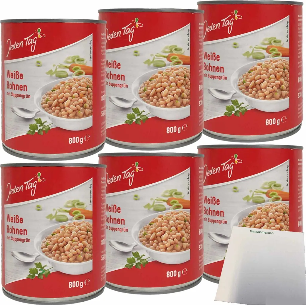 Every day white beans with soup vegetables 6-pack (6x800g can) + usy block
