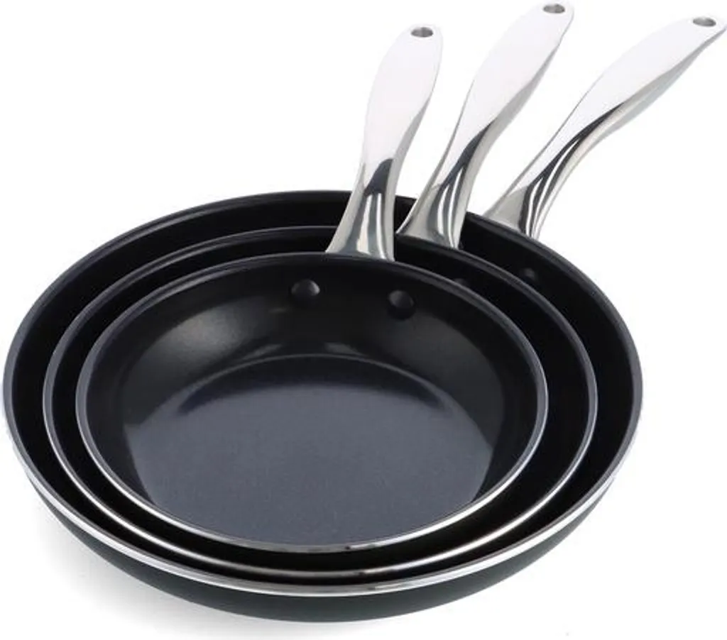 Dagelijkse Kost Jeroen Meus Premium Ceramic Frying Pan Set - 3-piece - -free - Ø 20, 24 & 28cm - Suitable for all types of cooktops