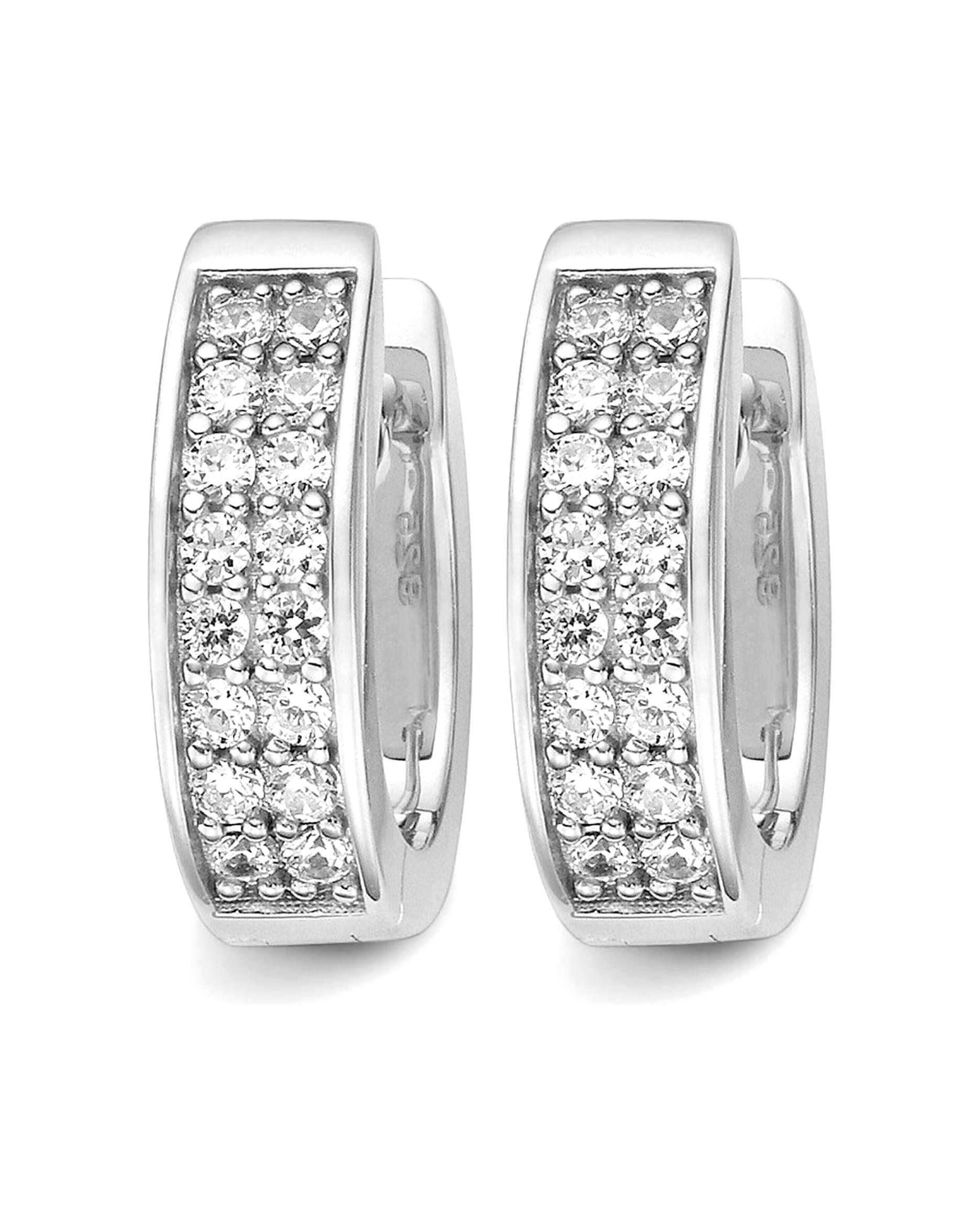 Jette hoop earrings rhodium-plated 925 silver