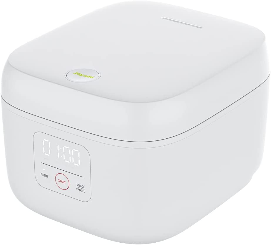 joyami Smart Rice Cooker 4L 8 Cups Non-Stick Coating Pot 12 Bowls for 3-8 People Keep Warm Dial Mode