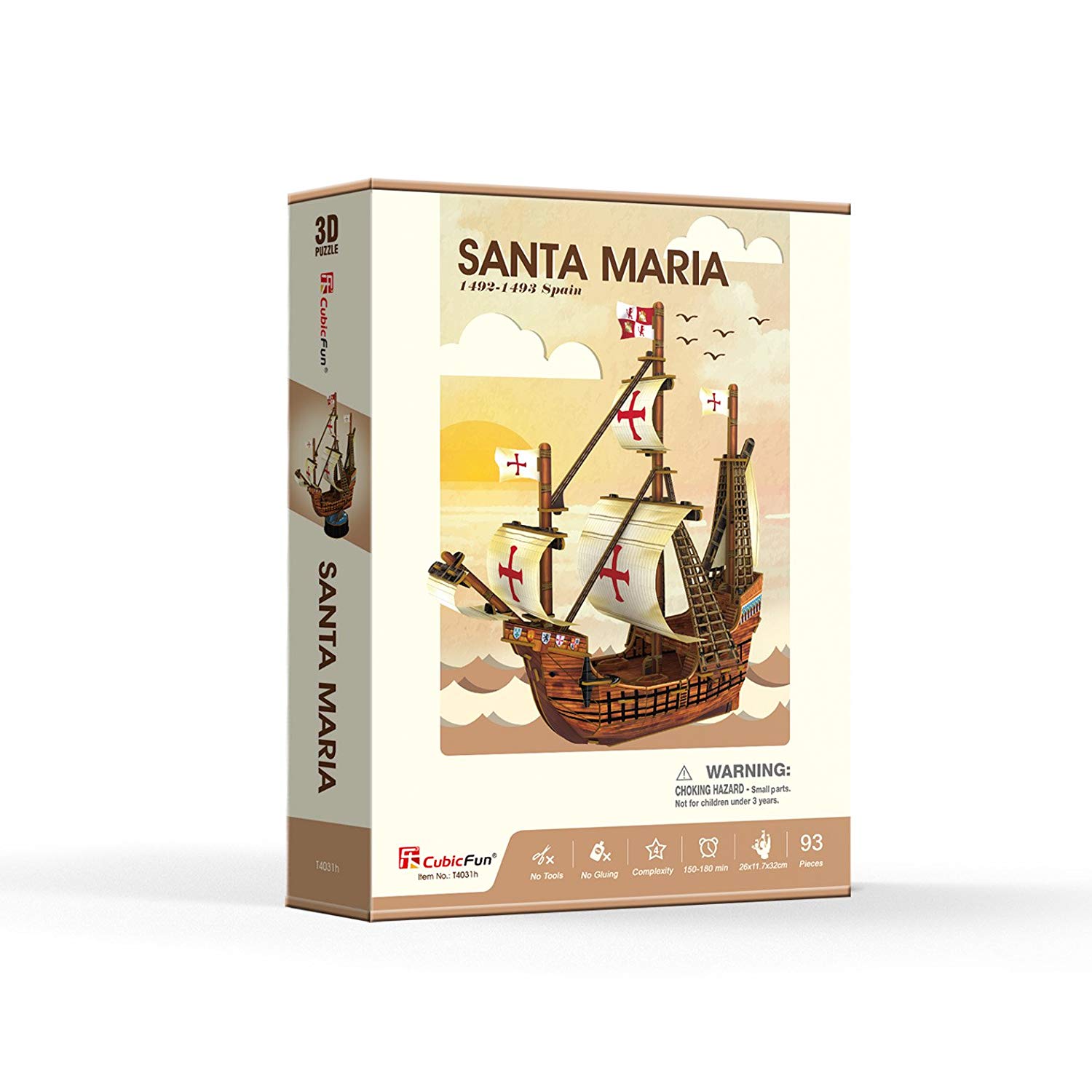 CubicFun Jigsaw Puzzle – 3D Jigsaw Puzzle – Santa Maria – Difficulty: 4/6