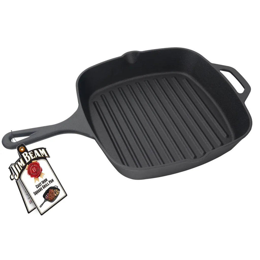 lived non food Jim Beam Cast Iron Frying Pan, Square