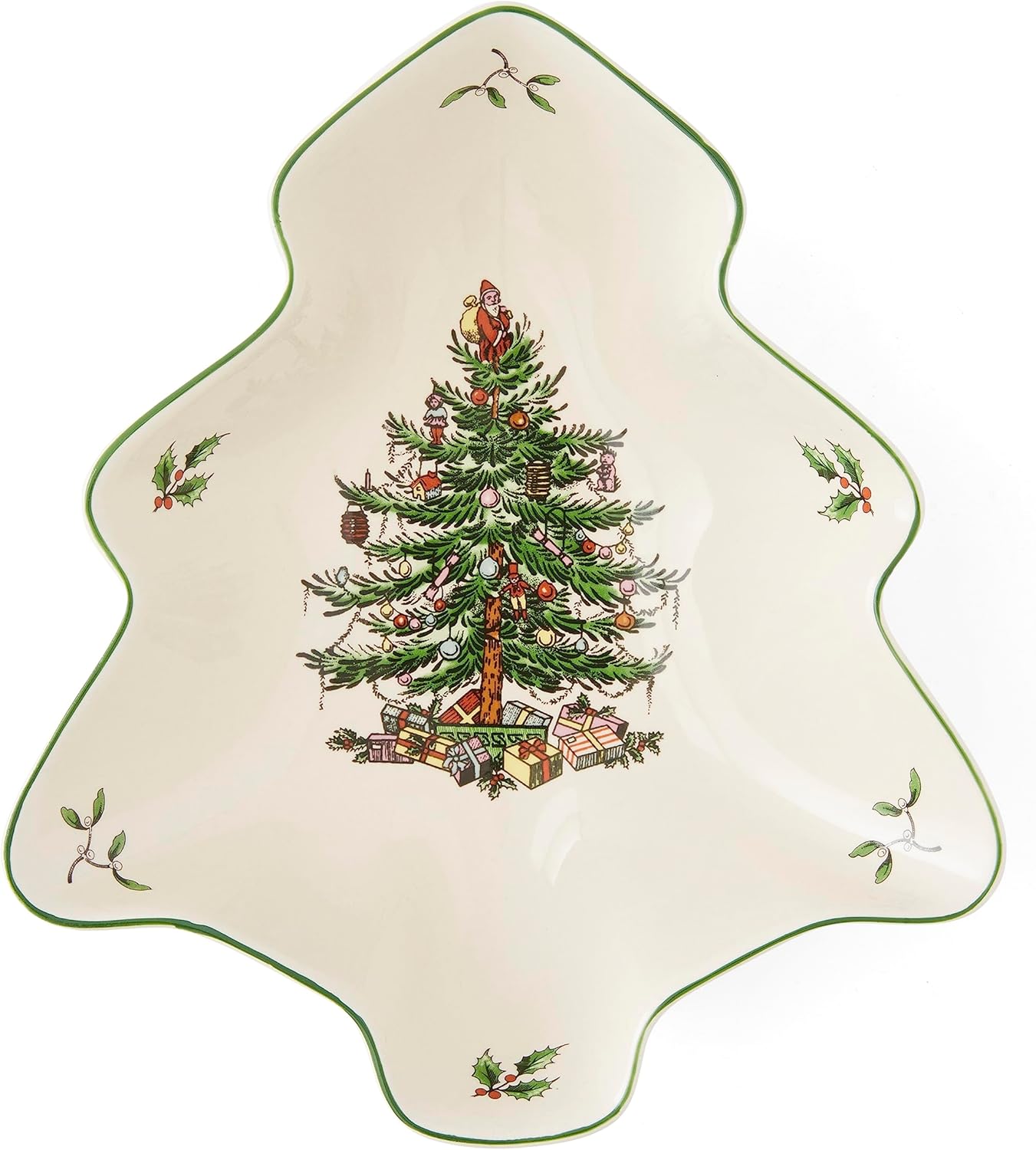 Spode Christmas Tree Dish Single, Ceramic Multi-Colour, 21 x 18.7 x 4.9 cm
