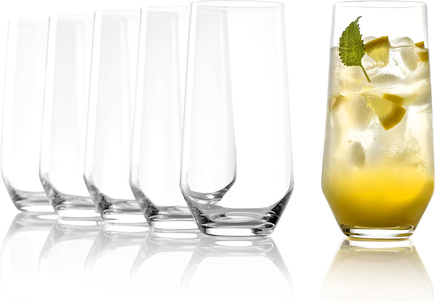 Stölzle Lausitz 390 ml Lead-Free Quatrophil Longdrink Crystal Glass, Transparent