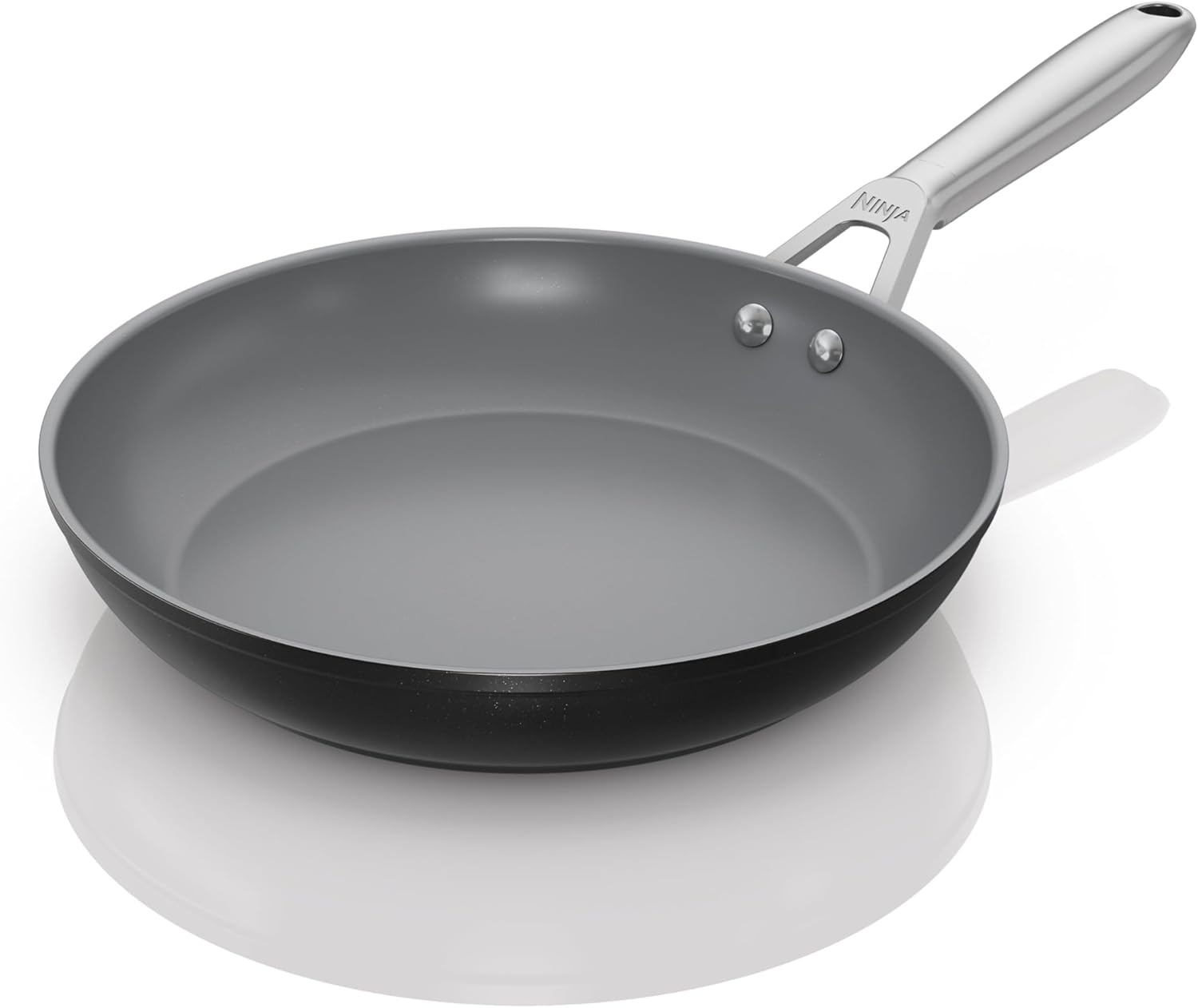 Ninja ZEROSTICK Ceramic Pro 30 cm Frying Pan, Scratch Resistant, PTFE Free, All Hob Types Compatible, Black, CW30030UK