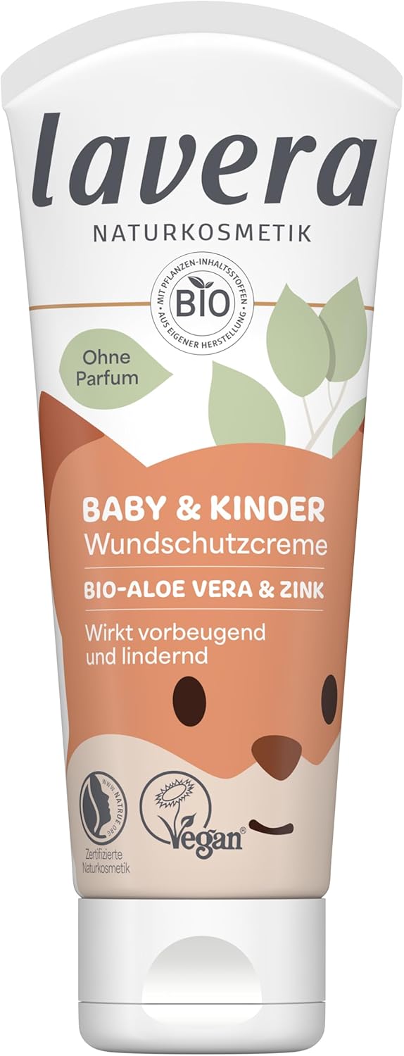 lavera Baby & Children's Wound Protection Cream - Nappy Cream - Protects & Soothes - Against Wounds - No Fragrances & Preservatives - Vegan - Natural Cosmetics - 75 ml