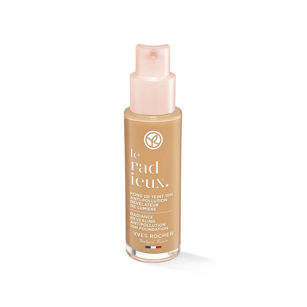 Yves Rocher COULEURS NATURE Foundation 10h Radiance & Anti-Pollution - Doré 200, 1 x Pump Bottle 30 ml, ‎gold