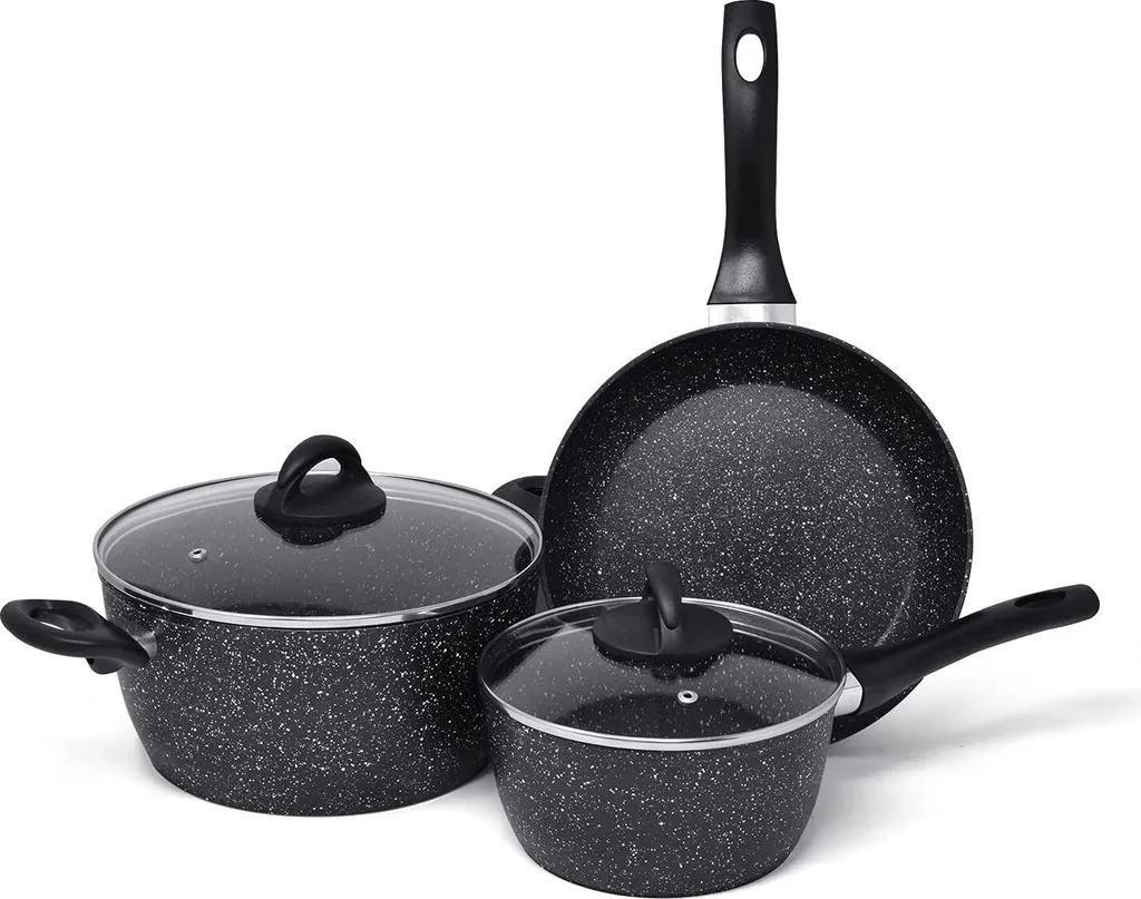 JOEJI’S KITCHEN Joejis 3-piece non-stick induction frying pan set – Frying pan set with 3-piece induction frying pan set