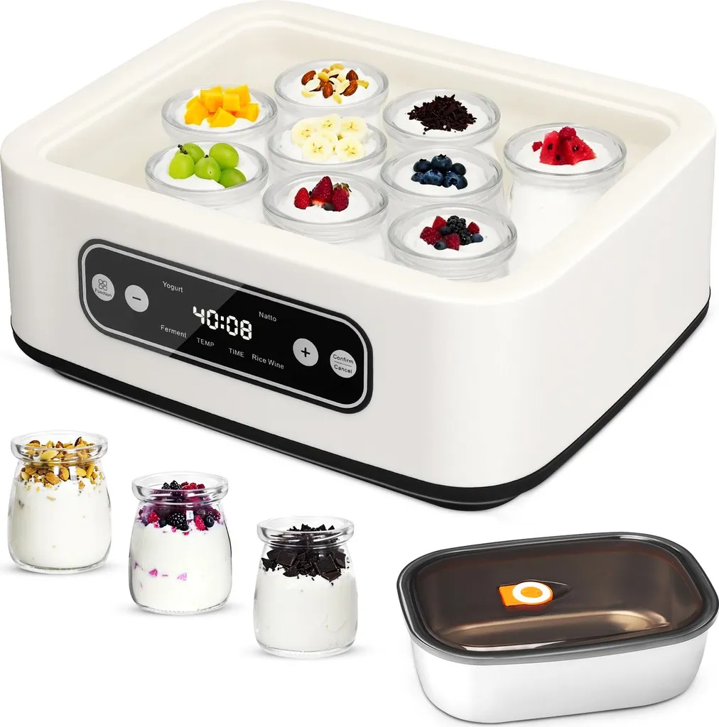 StarTech Yogurt maker - Automatic fermentation machine - 20 W - 220 V - Intelligent cup dispensing - For household use - Bordeaux red