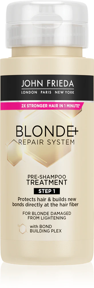 John Frieda Blonde+Repair moisturizer for use before shampooing for blonde hair