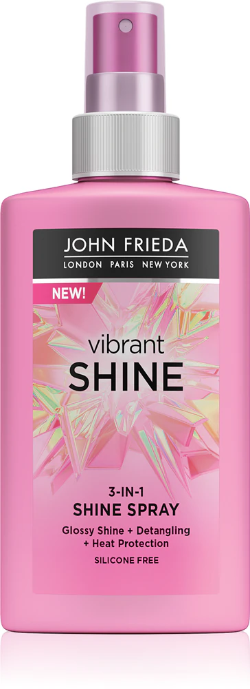 John Frieda Vibrant Shine multifunctional hairspray for shiny and supple hair