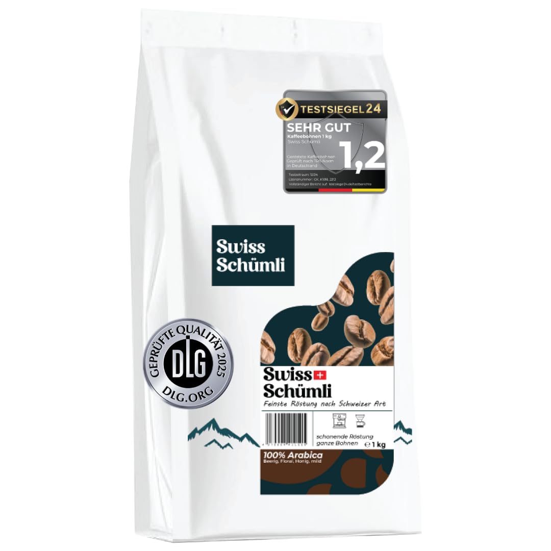 Joerges From over 175 years of experience: Schwiizer Schüümli Swiss Schümli coffee beans 1 kg - light roast for gentle Schümli coffee, perfect crema, intensity 2/5, acid 1/5 - for real coffee enjoyment