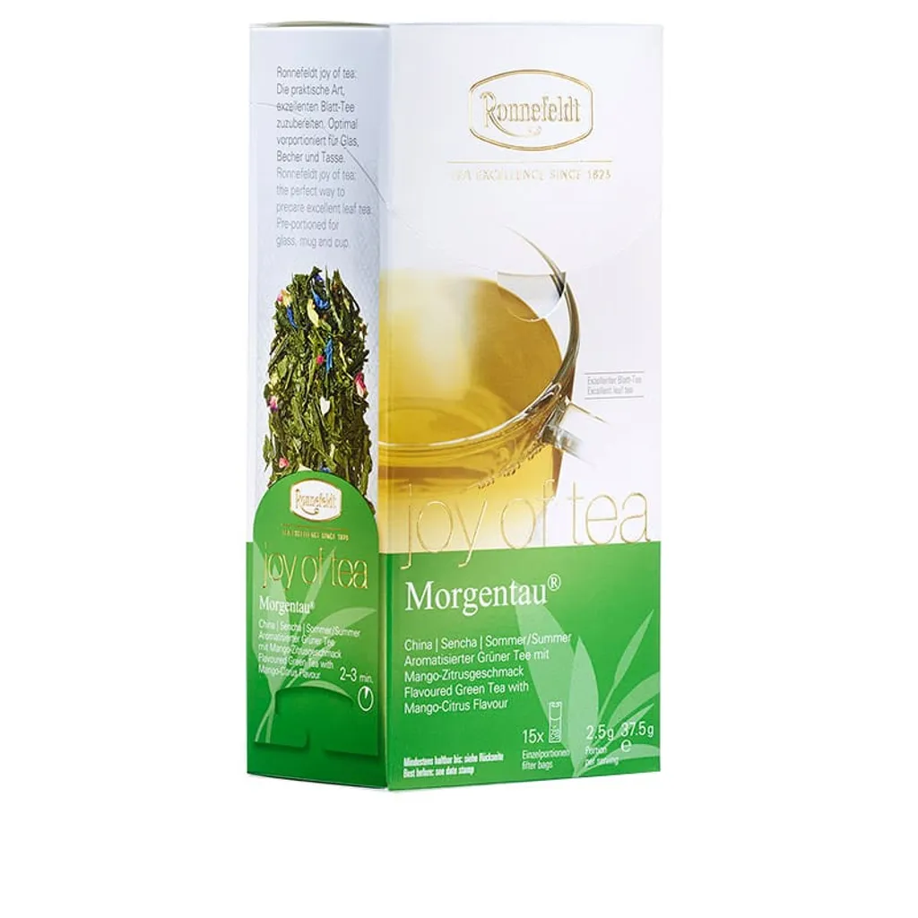 Ronnefeldt Joy of Tea Morning Dew aromatic green tea 15 tea bags 37.5g : 5-pack