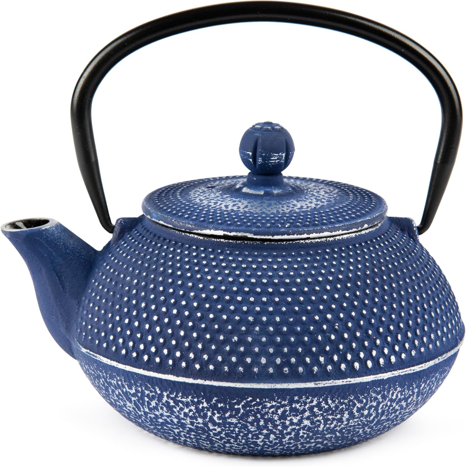 Excelsa Oriented Oriental Cast Iron Teapot 800ml Blue Polka Dot Pattern Stainless Steel Filter