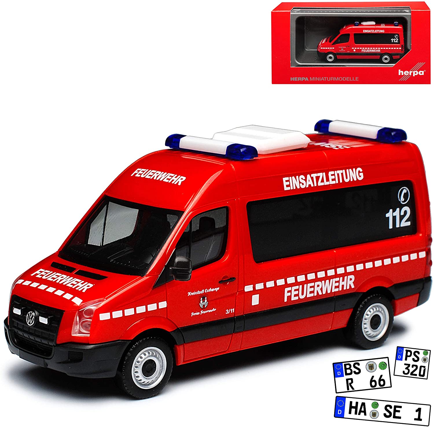 Herpa VW Volkswagen Crafter Transporter High Roof Operation Line Eschweg Fire Brigad