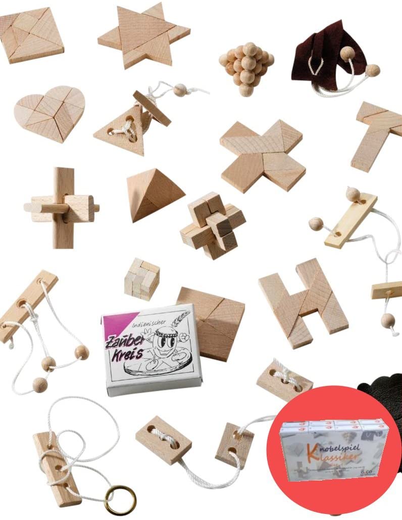 GICO Pack Of 16 Wire Puzzles Mini Jigsaw Puzzle. Classic Gift Set No. 4