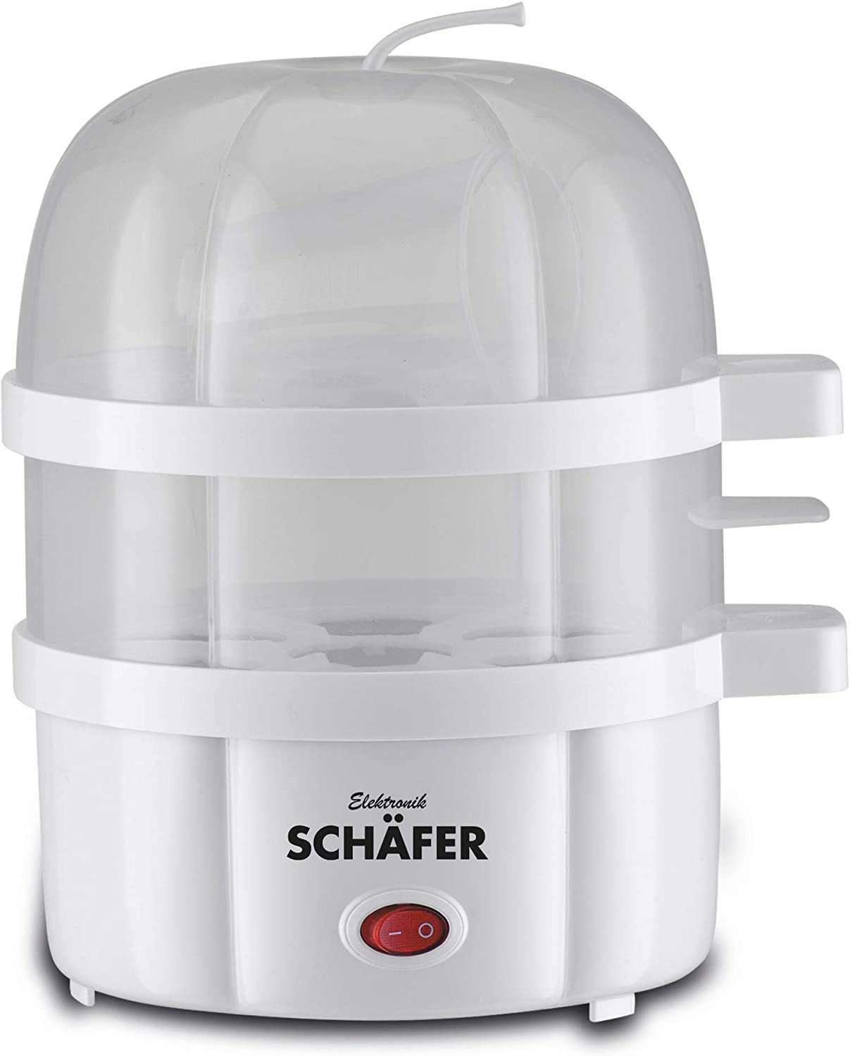 Schaefer Shepherd Medium Egg Boiler Cooker for up to 14 Egg Includes Meßbecher with Egg Piercer, White