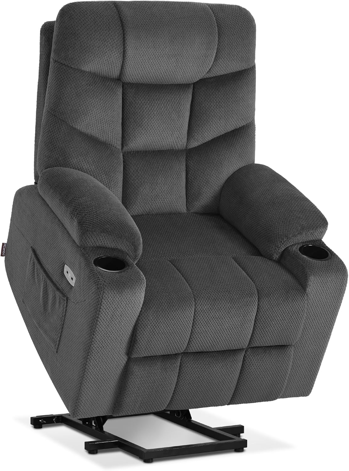 MCombo Store M MCombo Electric TV Chair with Standing Aid, Chair with Rising Aid, TV Chair with Reclining Function up to 140°, Senior Chair for Living Room, with USB 7286 (Dark Gray Fabric)
