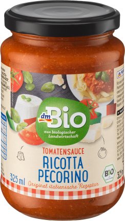 dmBio Tomato sauce Ricotta & Pecorino, 325 ml