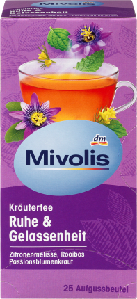 Mivolis Herbal tea \ "calm & serenity \" with lemon balm, rooibos, passion flower herb (25 bags), 50 g