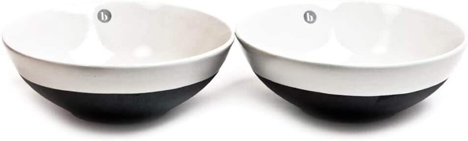 Broste Copenhagen Esrum Soup Bowl Set of 2 16 cm Black/Cream Nordic Scandinavian Design Porcelain Soup Bowl Bowl Rice Bowl Salad Bowl Soup Bowl Dishwasher Safe