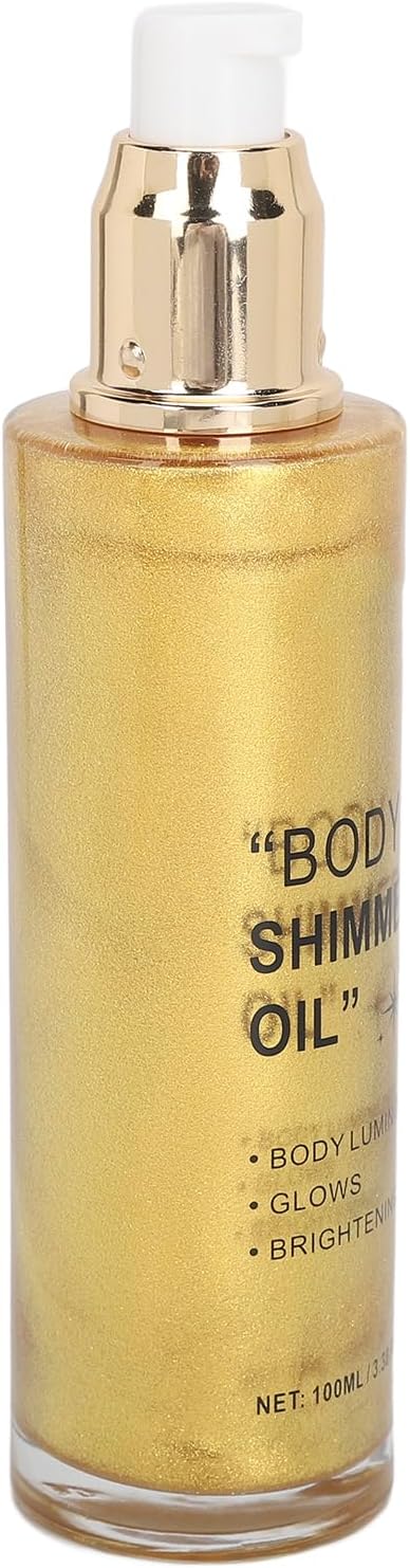 Generic Body Glitter Oi, 100 ml, Radiantly Smooth, Long Lasting Body Highlight Liquid, Moisturising Skin Care for Face, Legs, Arms (Gold)
