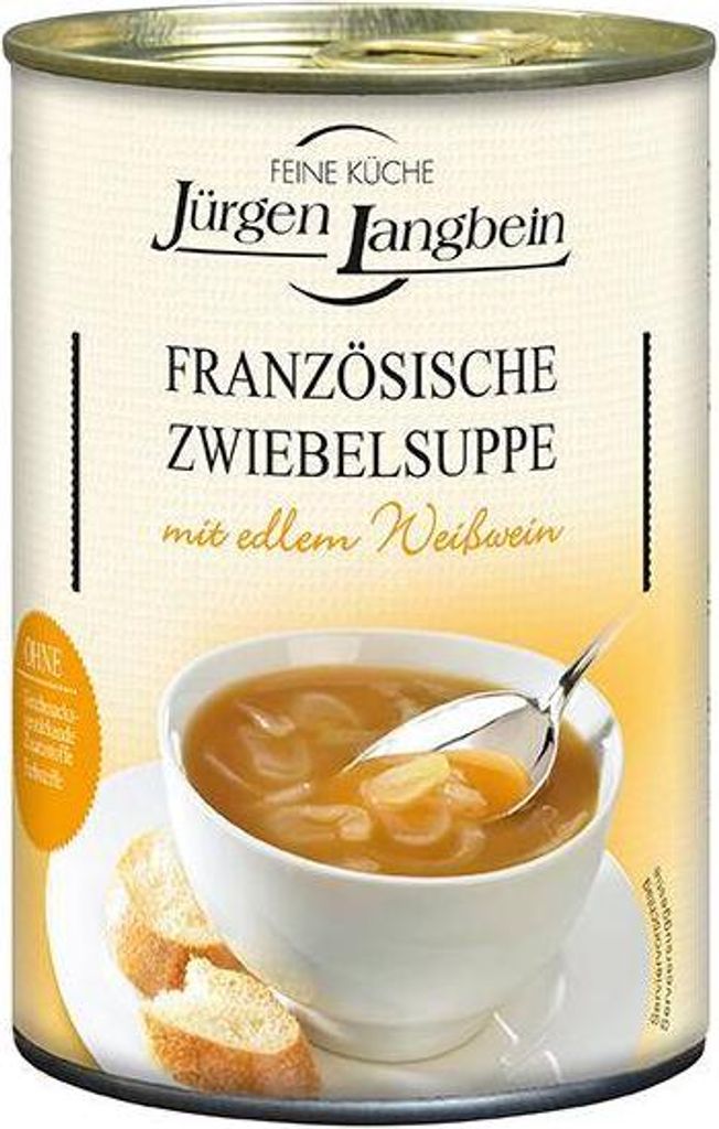 Rila Jürgen Langbein French Onion Soup 400ml Can With fine white wine Vegan Gluten-free Lactose-free 400 ml
